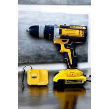 Marsilyan Çift Bataryalı Metal Dişli Darbeli Şarjlı Matkap Seti 24W Güç ve 24 Parça Aksesuar