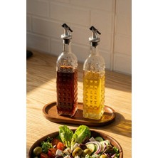 Porsima DHZ90116-2 2li Sızdırmaz Kapaklı Cam Yağlık Sirkelik Yağdanlık 500ML
