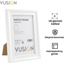 Vusign Vusıgn Mdf Fotoğraf Çerçevesi 10X15 cm Siyah Kabartmalı Çerçeve Masaüstü ve Duvar Askılı