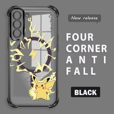 HONTINGA Samsung Galaxy S21 Fe 5g ile Uyumlu Şeffaf Kılıfı Düşüme Önleyici Basitlik Anti Düşme Kamera Korumali Pikachu Desen Yumuşak Silikon Telefon Kılıfı Kadın ve Erkek Için Uygundur K3-0160