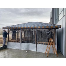 Kampya 250CMX200CM Su Geçirmez Şeffaf Branda Kış Bahçesi,kamelya,hobi Bahçesi,balkon Brandası