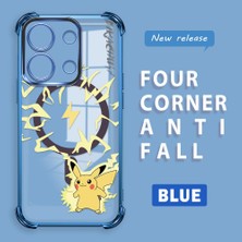 HONTINGA Xiaomi Redmi Note 13 4g ile Uyumlu Şeffaf Kılıfı Düşüme Önleyici Basitlik Anti Düşme Kamera Korumali Pikachu Desen Yumuşak Silikon Telefon Kılıfı Kadın ve Erkek Için Uygundur K3-0160