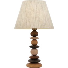Avonni ML-1820-1E Eskitme Kaplama Masa Lambası E27 Metal Ahşap H: 60 cm, Ø: 35 cm