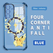 HONTINGA Samsung Galaxy A56 ile Uyumlu Şeffaf Kılıfı Düşüme Önleyici Basitlik Anti Düşme Kamera Korumali Pikachu Desen Yumuşak Silikon Telefon Kılıfı Kadın ve Erkek Için Uygundur K3-0160