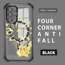 HONTINGA Samsung Galaxy A52 5g ile Uyumlu Şeffaf Kılıfı Düşüme Önleyici Basitlik Anti Düşme Kamera Korumali Pikachu Desen Yumuşak Silikon Telefon Kılıfı Kadın ve Erkek Için Uygundur K3-0160