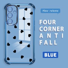 HONTINGA Samsung Galaxy A16 ile Uyumlu Şeffaf Kılıfı Düşüme Önleyici Basitlik Anti Düşme Kamera Korumali Kalp Desen Yumuşak Silikon Telefon Kılıfı Kadın ve Erkek Için Uygundur K3-0110