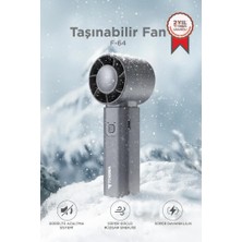 Torima Şarjlı El Vantilatörü Fener Özellikli Taşınabilir Mini Fan F64 Siyah