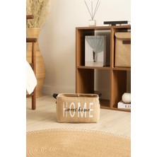 Koza Home Tidy Jüt Home Yazılı Sepet (30X22X18 Cm) 6014