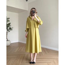 Narstorm Minimal Şık Midi Elbise Gömlek Takım