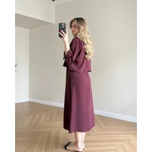 Narstorm Minimal Şık Midi Elbise Gömlek Takım