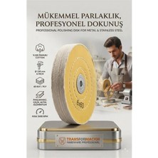 Marsilyan Orta Sert Polisaj Keçesi 6X60 60 Katlı 150MM - Pamuk Bez Disk Ayna Parlaklığı Metal Parlatma Keçesi 723116