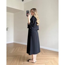 Narstorm Minimal Şık Midi Elbise Gömlek Takım