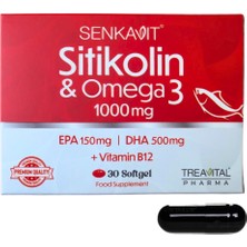 Senkavit Sitikolin Omega 3 1000 Mg ve Vitamin B12 Içeren Takviye Edici Gıda 30 Softgel
