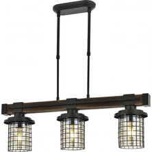 Avonni AV-4216-3EY Eskitme Kaplama Modern Avize E27 Metal Ahşap H: 70 cm, WxD: 75x15 cm