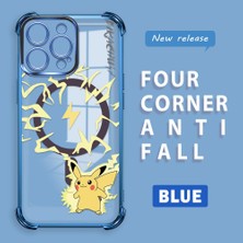 HONTINGA iPhone 15 Pro Max ile Uyumlu Şeffaf Kılıfı Düşüme Önleyici Basitlik Anti Düşme Kamera Korumali Pikachu Desen Yumuşak Silikon Telefon Kılıfı Kadın ve Erkek Için Uygundur K3-0160