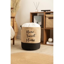 Koza Home Tidy Jüt Home Yazılı Büzgülü Çamaşır Sepeti (37X40CM) 6015