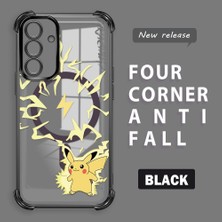 HONTINGA Samsung Galaxy A56 ile Uyumlu Şeffaf Kılıfı Düşüme Önleyici Basitlik Anti Düşme Kamera Korumali Pikachu Desen Yumuşak Silikon Telefon Kılıfı Kadın ve Erkek Için Uygundur K3-0160