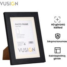 Vusign Vusıgn Mdf Fotoğraf Çerçevesi 15X20 cm Siyah  Masaüstü ve Duvar Askılı Çerçeve