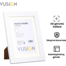 Vusign   Vusıgn Mdf Fotoğraf Çerçevesi 13X18 cm Beyaz Rengi Masaüstü ve Duvar Askılı Çerçeve
