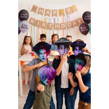 Dodomar K Pop Saja Boys Huntrix Demon Hunters Karton Maske 5'li Parti Doğum Günü Maske Seti