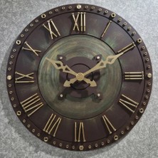 Han Clock 3D Ahşap Duvar Saati (Çelik Civatalı) 60 cm