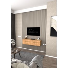 Dekorfim DF17101 Duvara Monte Tv Ünitesi Kapaklı Raflı Tv Sehpası Modern Duvar Raflı Tv Alt Ünitesi