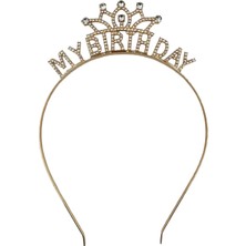 Dodomar Taç Metal Taşlı My Birthday Altın Gold Renk