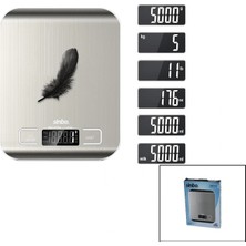 Pileli Store Mutfak Tartısı Terazi Inox LCD Ekran 5kg/1gr Pilli=2x Aaa Pil Gr/oz/ml/ıb Ölçüm SKS-4527 (K95)