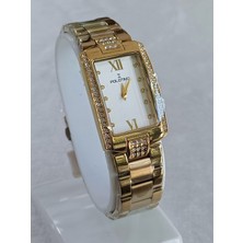 My Polo Time Çelik Kordonlu, Altın Sarısı, Dikdörtgen, 3 Atm Su Geçirmez, 2 Yıl Garantili Kadın Kol Saati