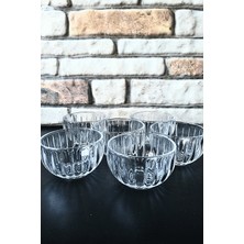 Elegancev Cam Mini Kase - Çerezlik-Tatlı Kasesi- 6 Adet -7,5 x 5 cm -135 ml