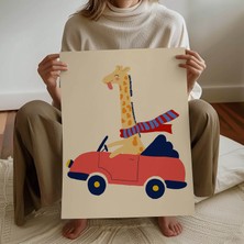 Pegziz Çocuk Odası Sevimli Zürafa Temalı Dekoratif Poster Çocuk ve Bebek Odası Duvar Dekoru