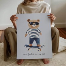Pegziz Çocuk Odası Cool Pijamalı Ayıcık Temalı Dekoratif Poster Çocuk ve Bebek Odası Duvar Dekoru