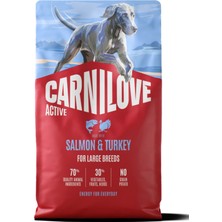 Carnilove  Active Tahılsız Yetişkin Iri Irk Köpekler için Somon & Hindi Etli Kuru Mama 12 kg
