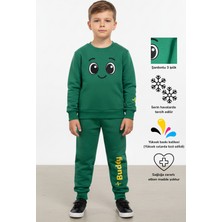 KarmeNova Buddy Gülen Yüz Baskılı Sevgi Dolu Unisex Çocuk Alt Üst Eşofman Takım | 3-10 Yaş