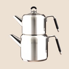 Evidea Kitchen Vetra Çaydanlık - Gri - 1,65 Lt + 900 ml