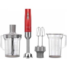 Korkmaz Vertex Mega El Tipi Blender 850 W Kırmızı 1 lt Ölçü Kabı ve 1,25 lt Doğrayıcı Hazne