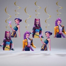 Dodomar K Pop Huntrix Demon Hunters 6'lı Çift Taraflı Asma Tavan Süsü Parti Dekorasyon