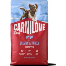 Carnilove  Active Tahılsız Yavru Köpekler için Somon & Hindi Etli Kuru Mama 4 kg
