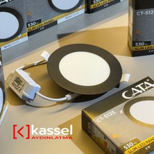 Kassel Aydınlatma 6 Watt Cata 6400K Beyaz Işık LED Panel Sıva Altı Siyah Kasa CT-5125