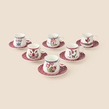 Acar Castel 6'lı Kahve Fincan Takımı - Renkli - 90 ml