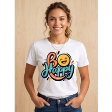 Durak Reklam Be Happy Ütü ile Uygulanabilen Dtf Tekstil Baskı