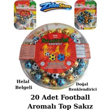 Emrah Gültekin Stadyum Football 20 Adet Aromalı Top Sakız Futbol Temalı Renkli Nostaljik Şekerli Sakız Seti