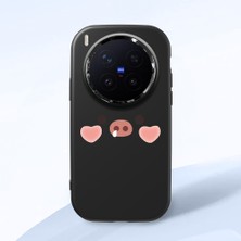 HONTINGA Vivo X300 Pro ile Uyumlu Kılıfı Kamera Korumalı Düşüme Önleyici Basitlik Siyah Yumuşak Silikon Telefon Kılıfı Yaratıcı Desenli K4-0031