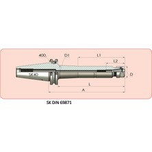Tekoma SK40 6 Köşe Kapaklı Pens Başlığı ER16X63 mm