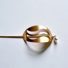 ALS Tasarım Dünyası Gold Renk Metal Içten Geçirmeli Şık Saç Tokası