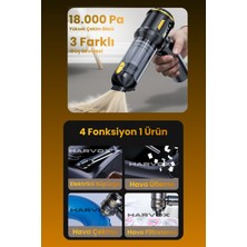 Linalp 18000PA Güçlü Vakum Araç Süpürgesi Taşınabilir Çantalı 6000MAH Bataryalı Üflemeli 2425824882836 Araç Içi Süpürge