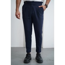 Modefendicom Yüksek Bel Pileli Petek Örme Pamuklu Slimfit Pantolon