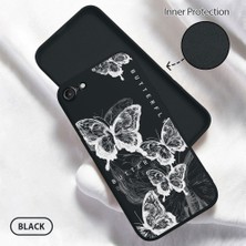HONTINGA iPhone Se 2020 ile Uyumlu Kılıfı Içi Kadifeli Düşüme Önleyici Basitlik Anti Düşme Kamera Korumali Kelebek Desen Telefon Kılıfı Kadın ve Erkek Için Uygundur K6-0027
