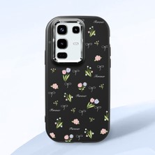 HONTINGA Infinix Note 50 Pro ile Uyumlu Kılıfı Kamera Korumalı Düşüme Önleyici Basitlik Siyah Yumuşak Silikon Telefon Kılıfı Çiçek Desenli K4-0036