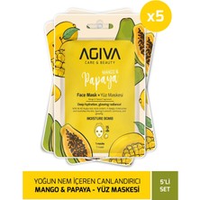 Agiva Mango&papaya Yoğun Nem Içeren Canlandırıcı Kağıt Yüz Maskesi 5'li Set-Nemlendirici Etki
